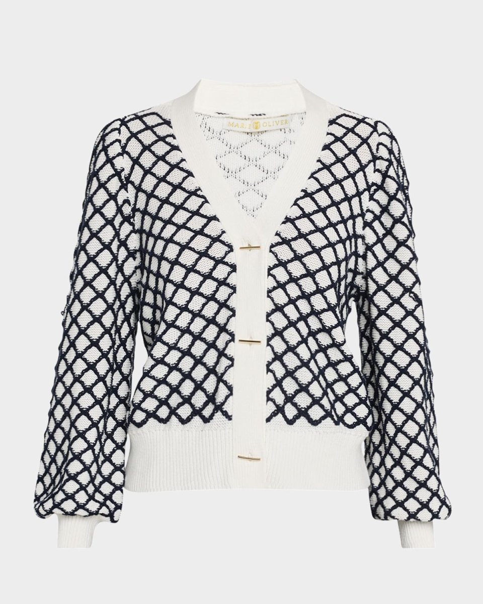Charlie Diamond Knit Cotton Cardigan